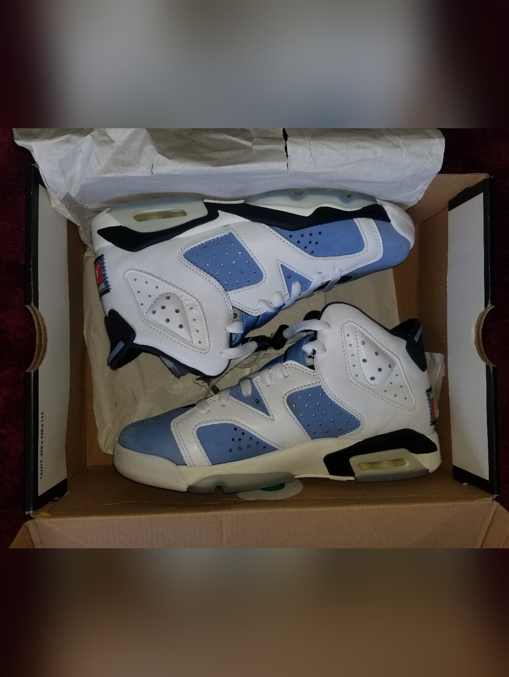 Air Jordan 6 Retro (GS) University Blue/White-Black Size 5.5Y 384665-410